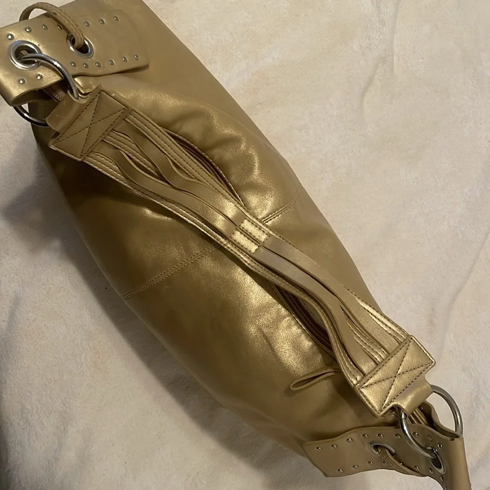 White House Black Market Shoulder Handbag Gold 12x16 - Picture 10 of 14